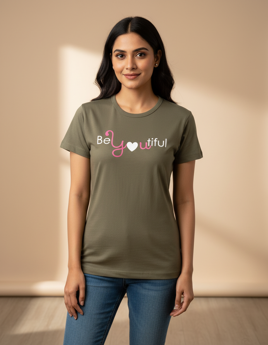 Women's Graphic Round Neck T-Shirt - Premium Knitted Fine Fabric