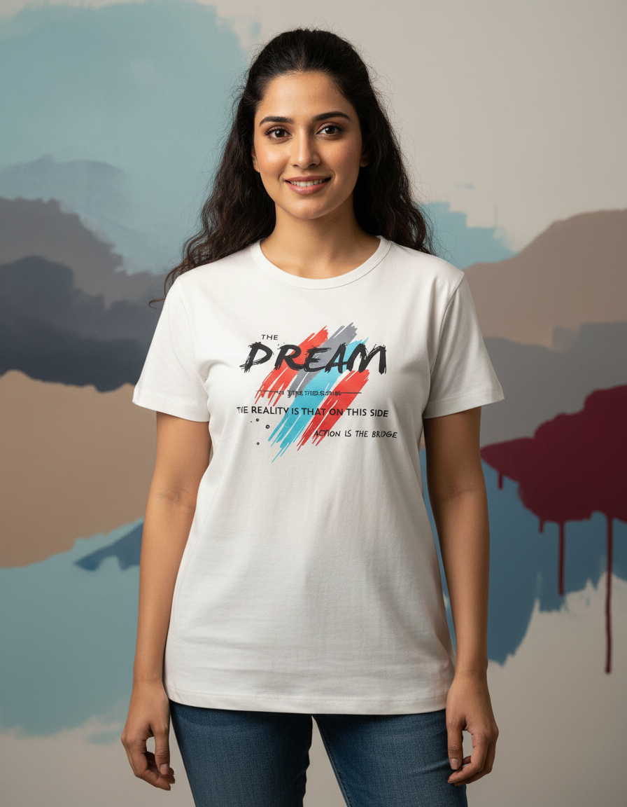 Women's Graphic Round Neck T-Shirt - Premium Knitted Fine Fabric