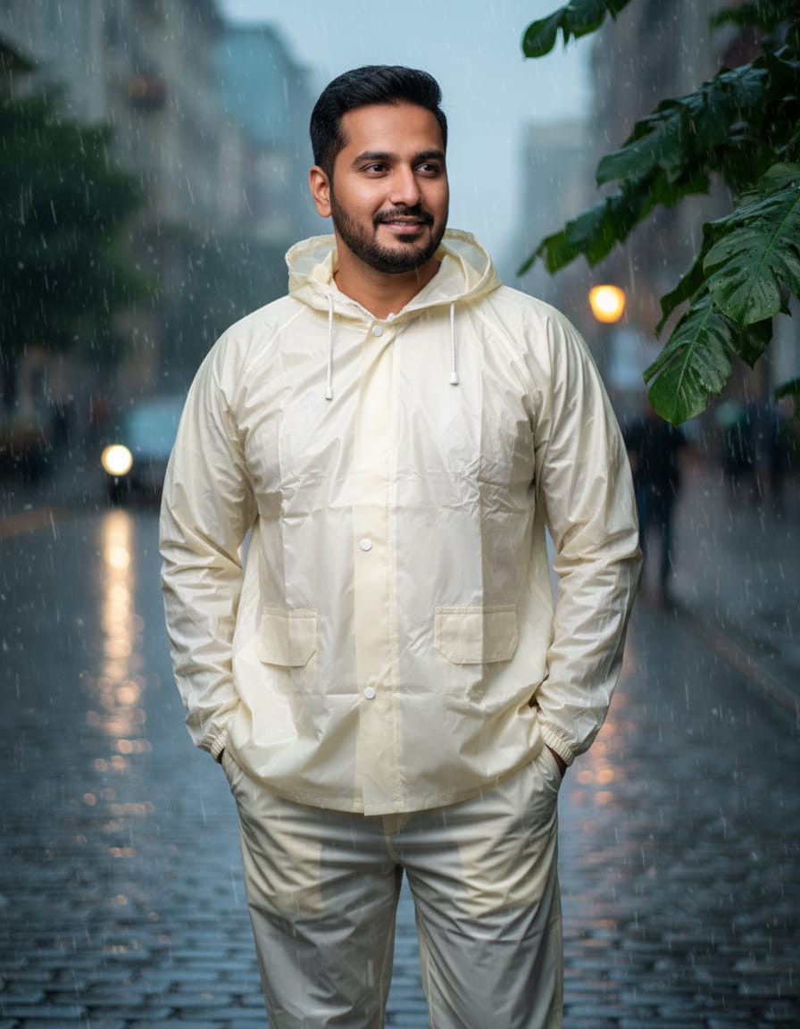 Men's Waterproof Raincoat Set with Hood & Pants – Lightweight All-Weather Rain Suit | I For U Garments