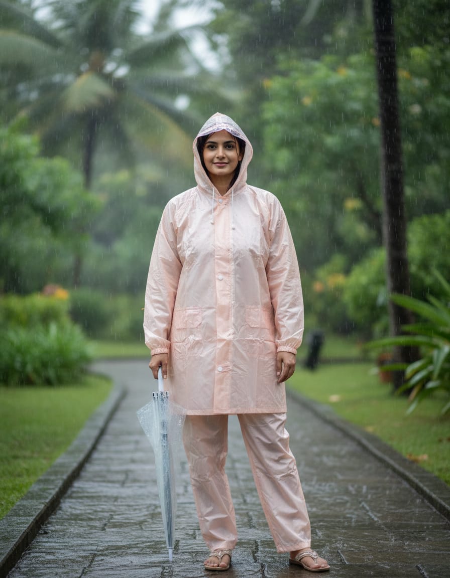 Women's Waterproof Raincoat Set with Hood & Pants – Lightweight All-Weather Rain Suit | I For U Garments