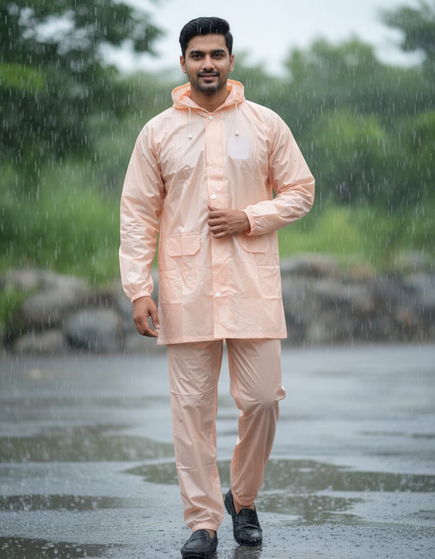 Men's Waterproof Raincoat Set with Hood & Pants – Lightweight All-Weather Rain Suit | I For U Garments