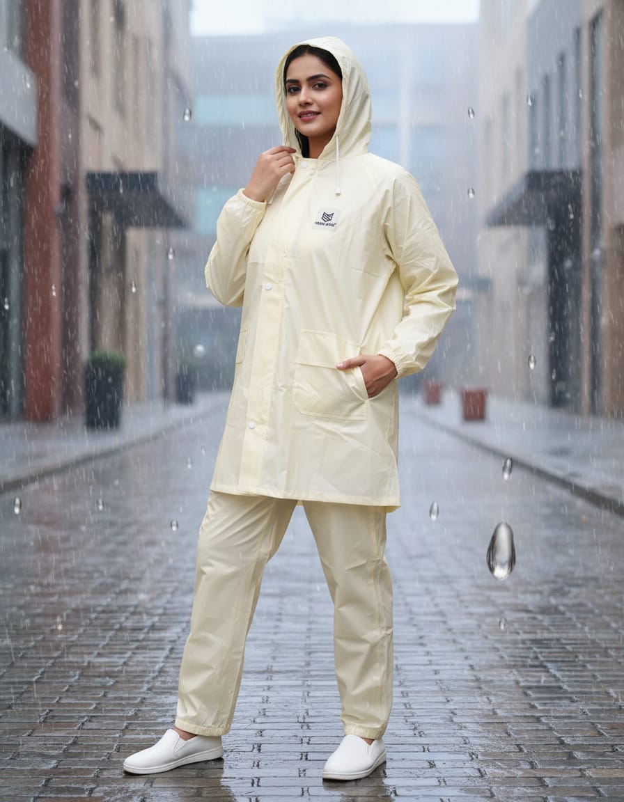 Women's Waterproof Raincoat Set with Hood & Pants – Lightweight All-Weather Rain Suit | I For U Garments
