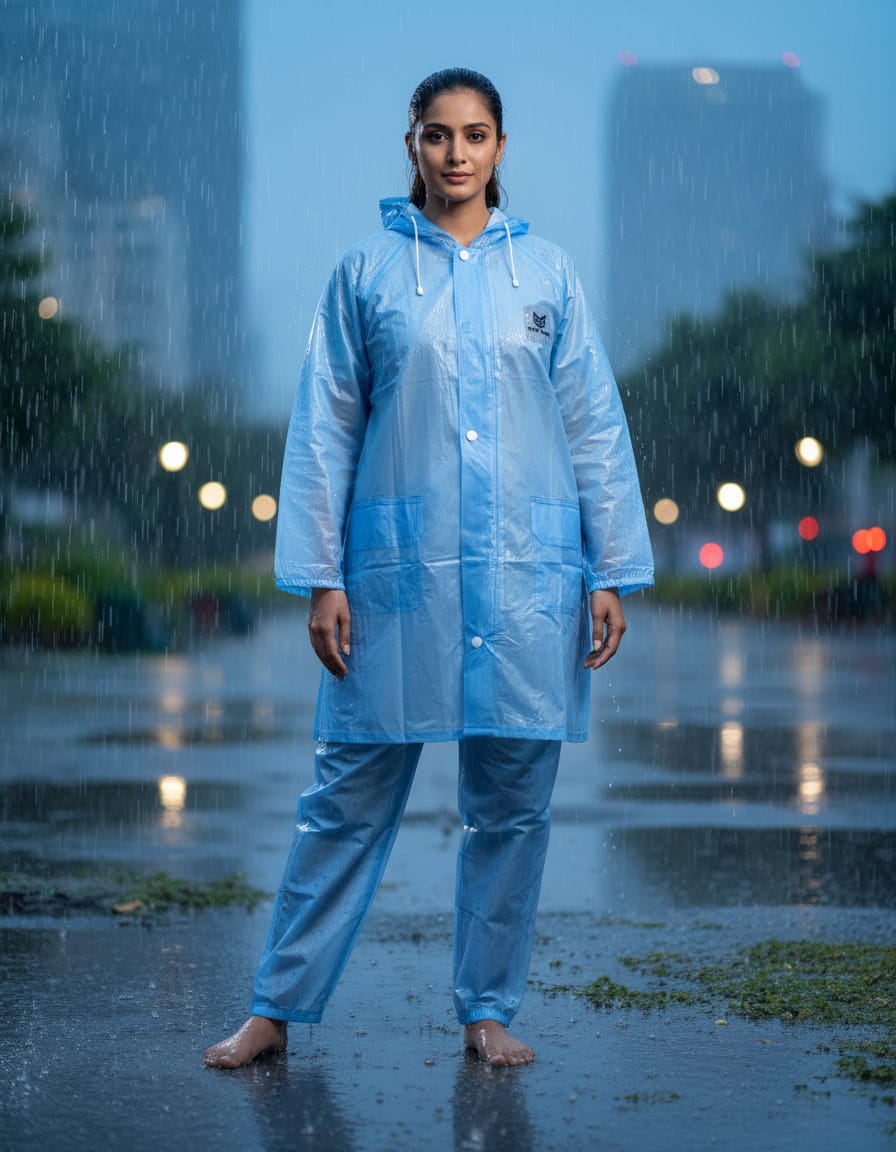 Women's Waterproof Raincoat Set with Hood & Pants – Lightweight All-Weather Rain Suit | I For U Garments