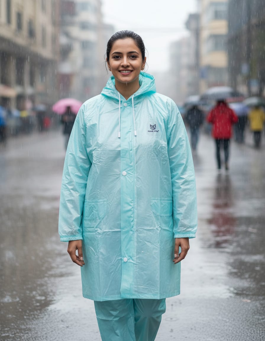 Women's Waterproof Raincoat Set with Hood & Pants – Lightweight All-Weather Rain Suit | I For U Garments