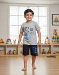 Boys Cotton Printed T-Shirt & Shorts Set – Casual Summer Wear | I For U Garments