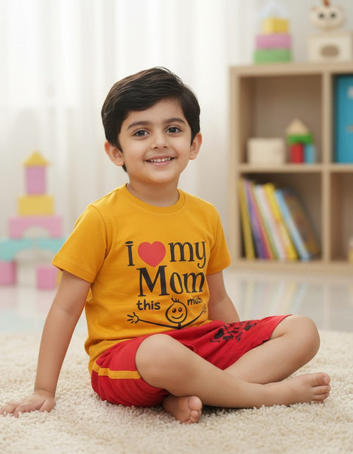 Boys Cotton Printed T-Shirt & Shorts Set – Casual Summer Wear | I For U Garments