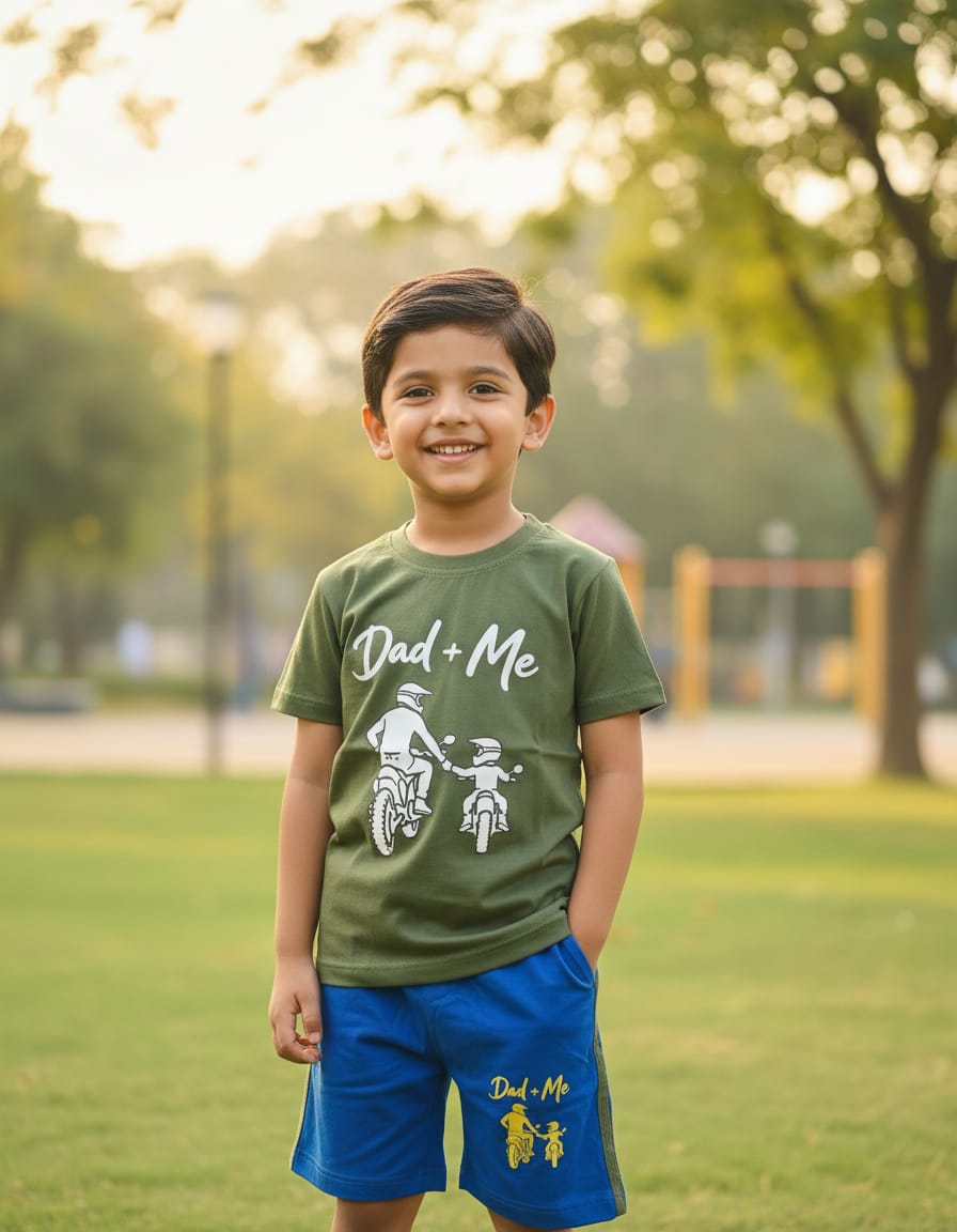 Boys Cotton Printed T-Shirt & Shorts Set – Casual Summer Wear | I For U Garments
