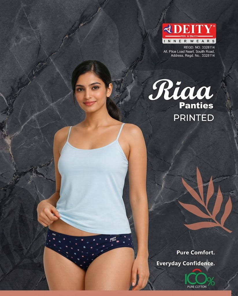 Deity Riaa Panties (Printed) - 100% Cotton Women's Innerwear | I For U Garments