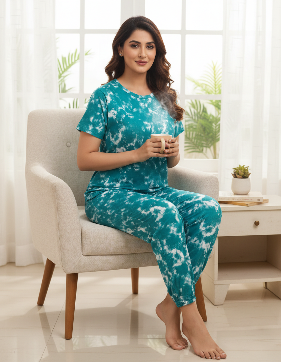 Ladies Knitted Night Suit Set