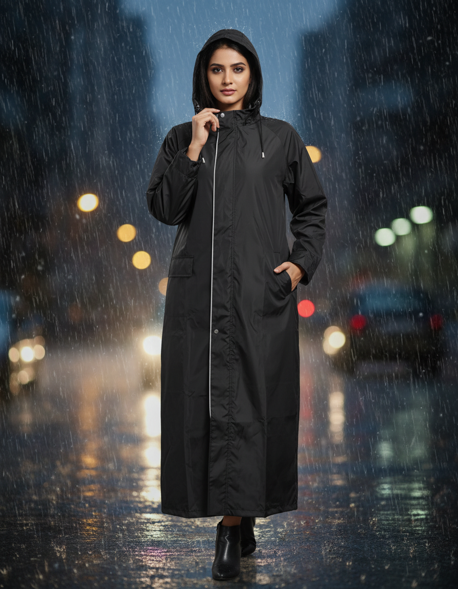 Reversible Unisex Long Coat Rainwear