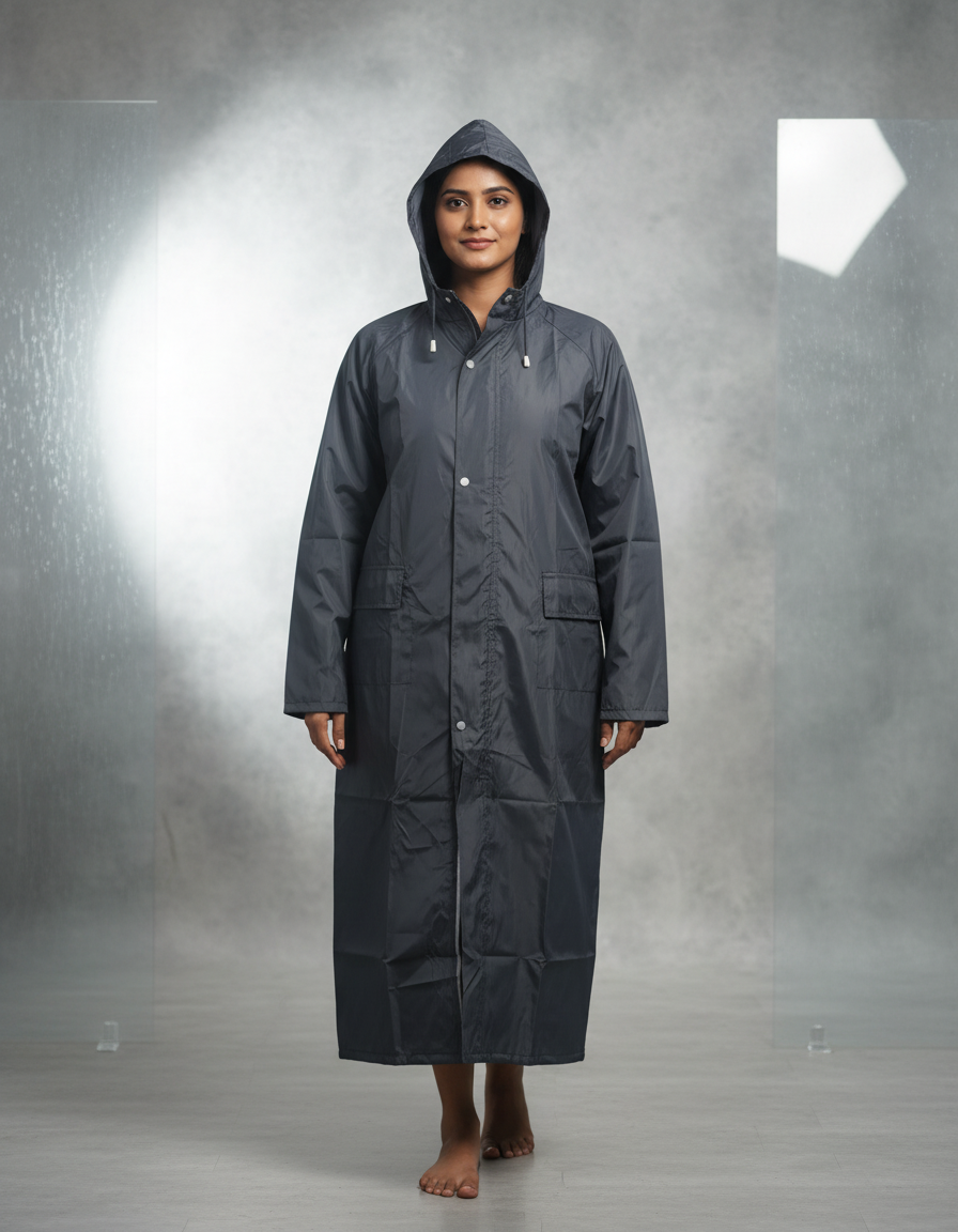Reversible Unisex Long Coat Rainwear