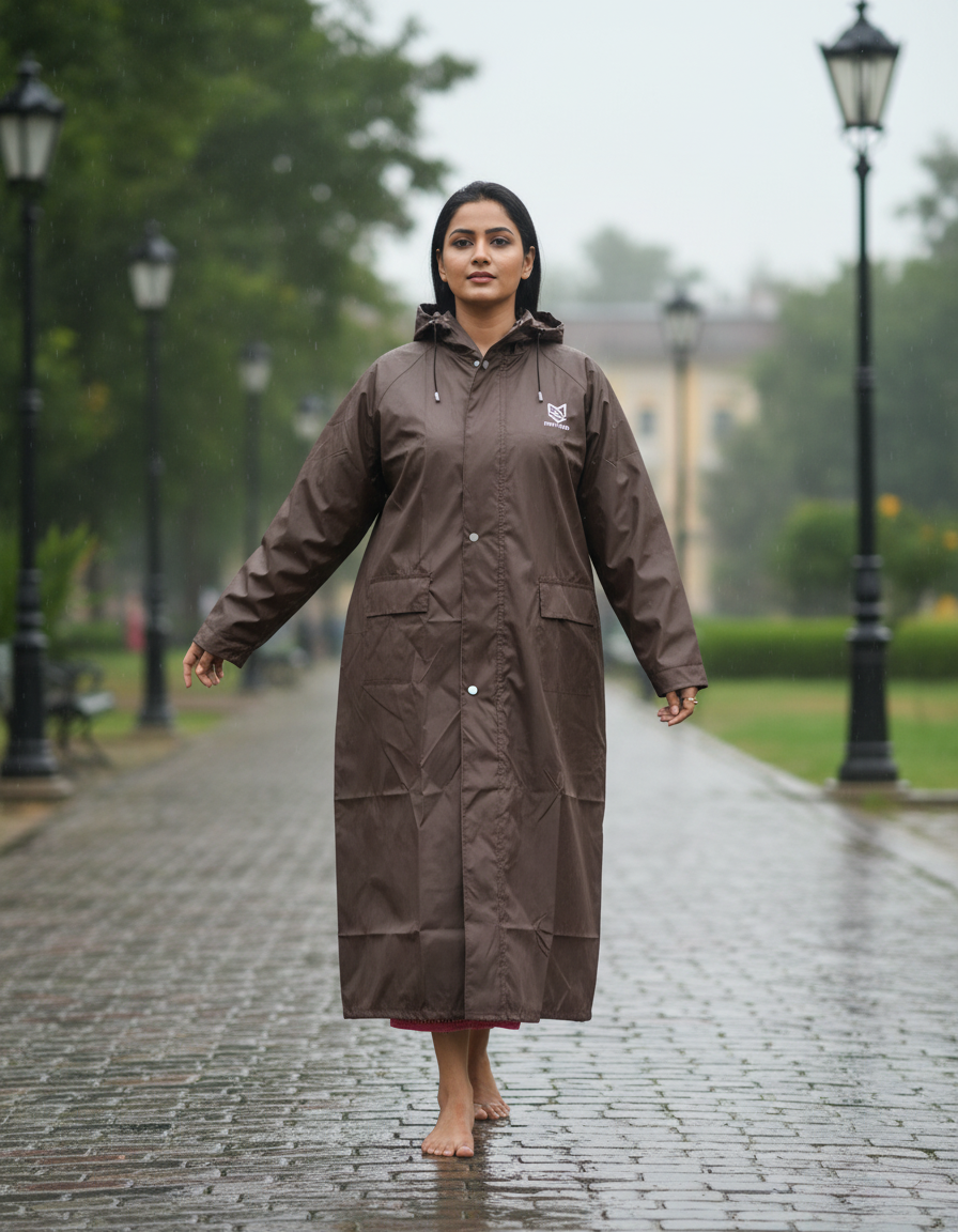 Reversible Unisex Long Coat Rainwear