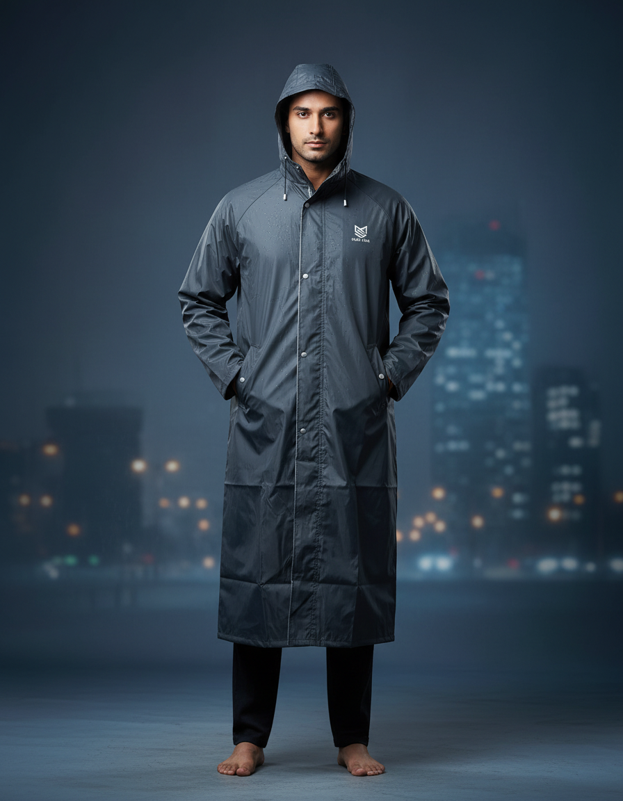 Reversible Unisex Long Coat Rainwear