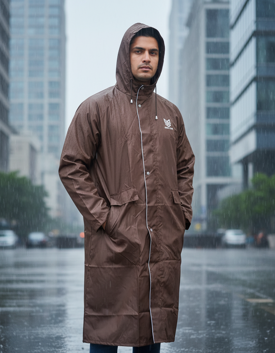 Reversible Unisex Long Coat Rainwear