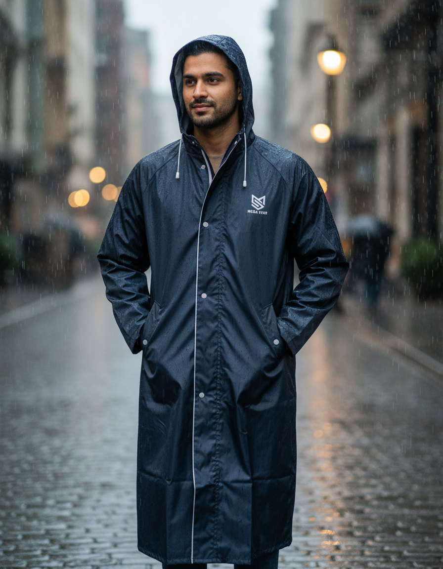 Reversible Unisex Long Coat Rainwear