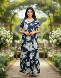 EURO Women's Black Floral Printed Maxi Dress