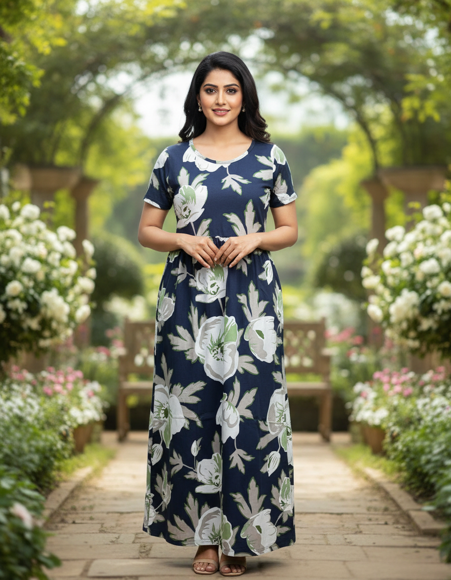 EURO Women's Black Floral Printed Maxi Dress