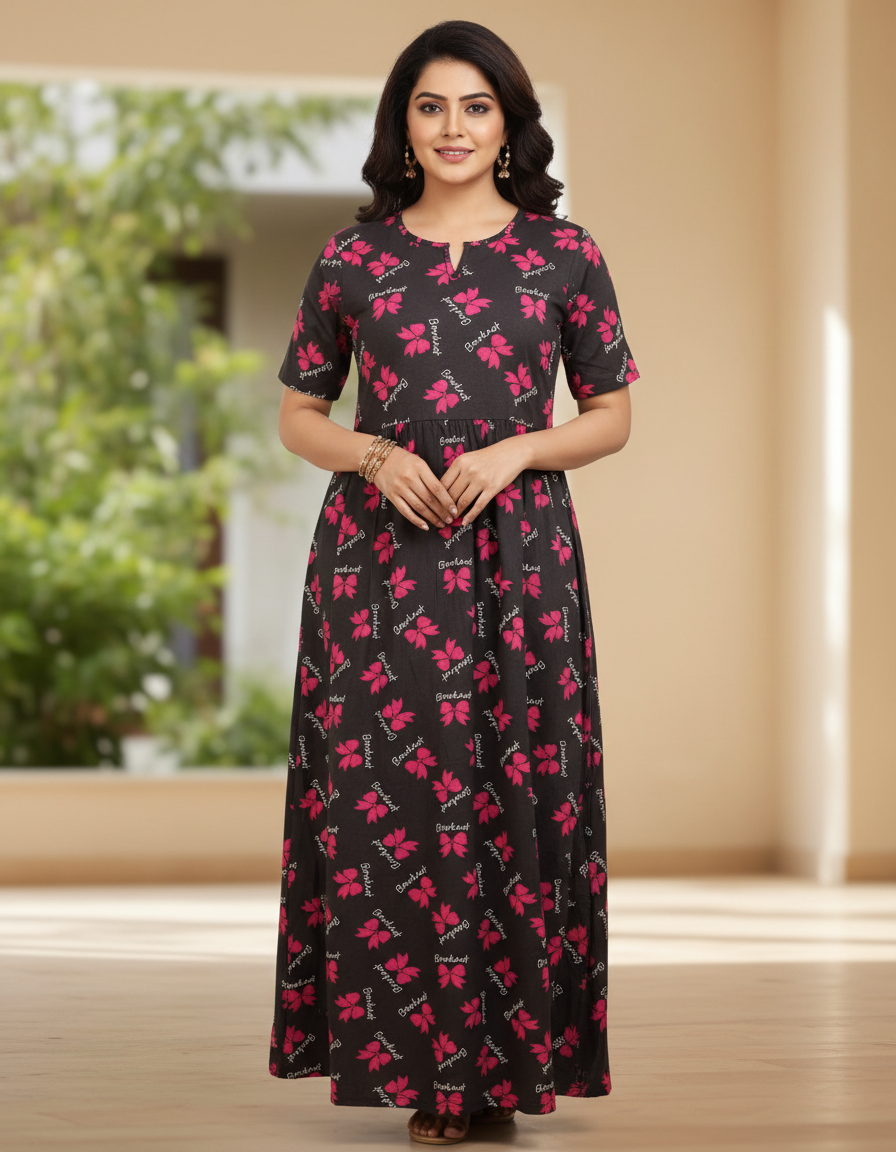 EURO Women's Blue Star Printed Maxi Dress