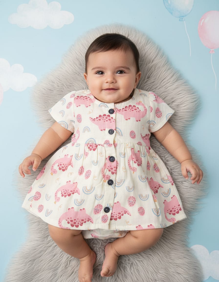 Baby Muslin Frock – Just Born