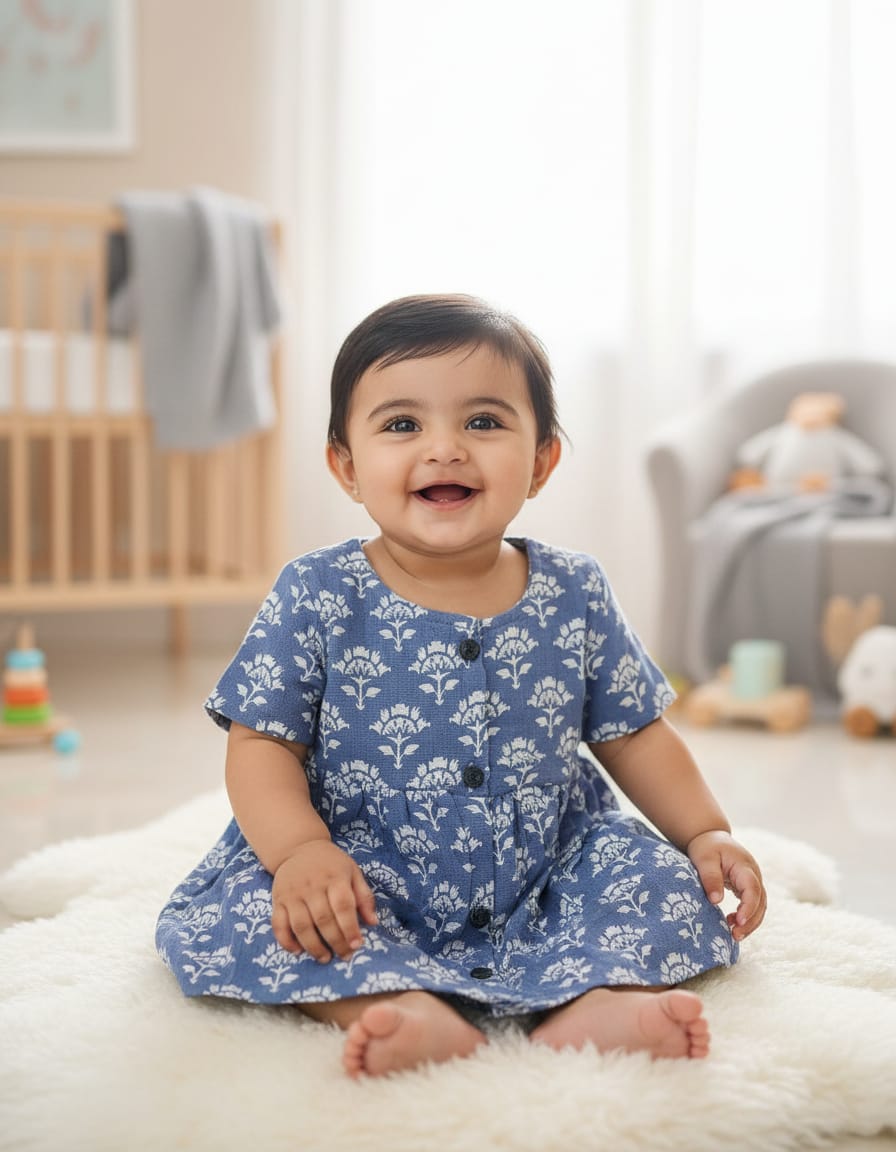 Baby Muslin Frock – Just Born