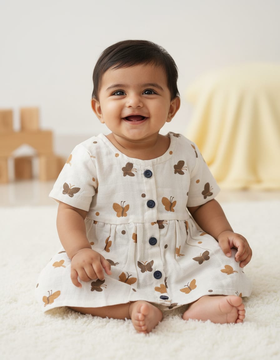 Baby Muslin Frock – Just Born