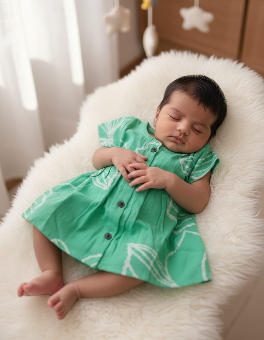 Baby Muslin Frock – Just Born