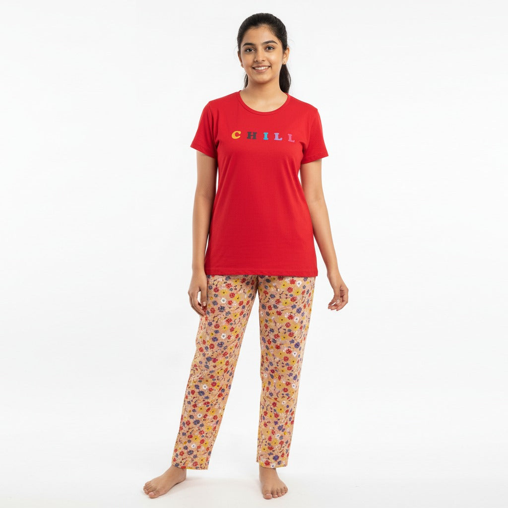 Ladies Knitted Night Suit Set