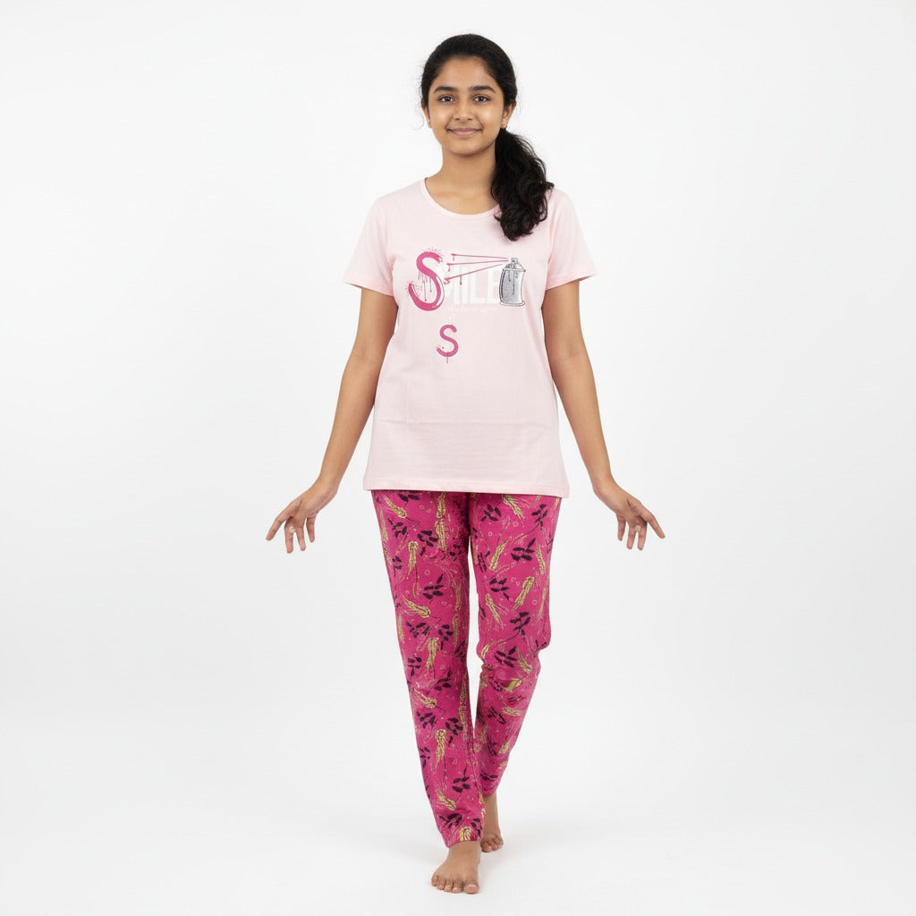Ladies Knitted Night Suit Set