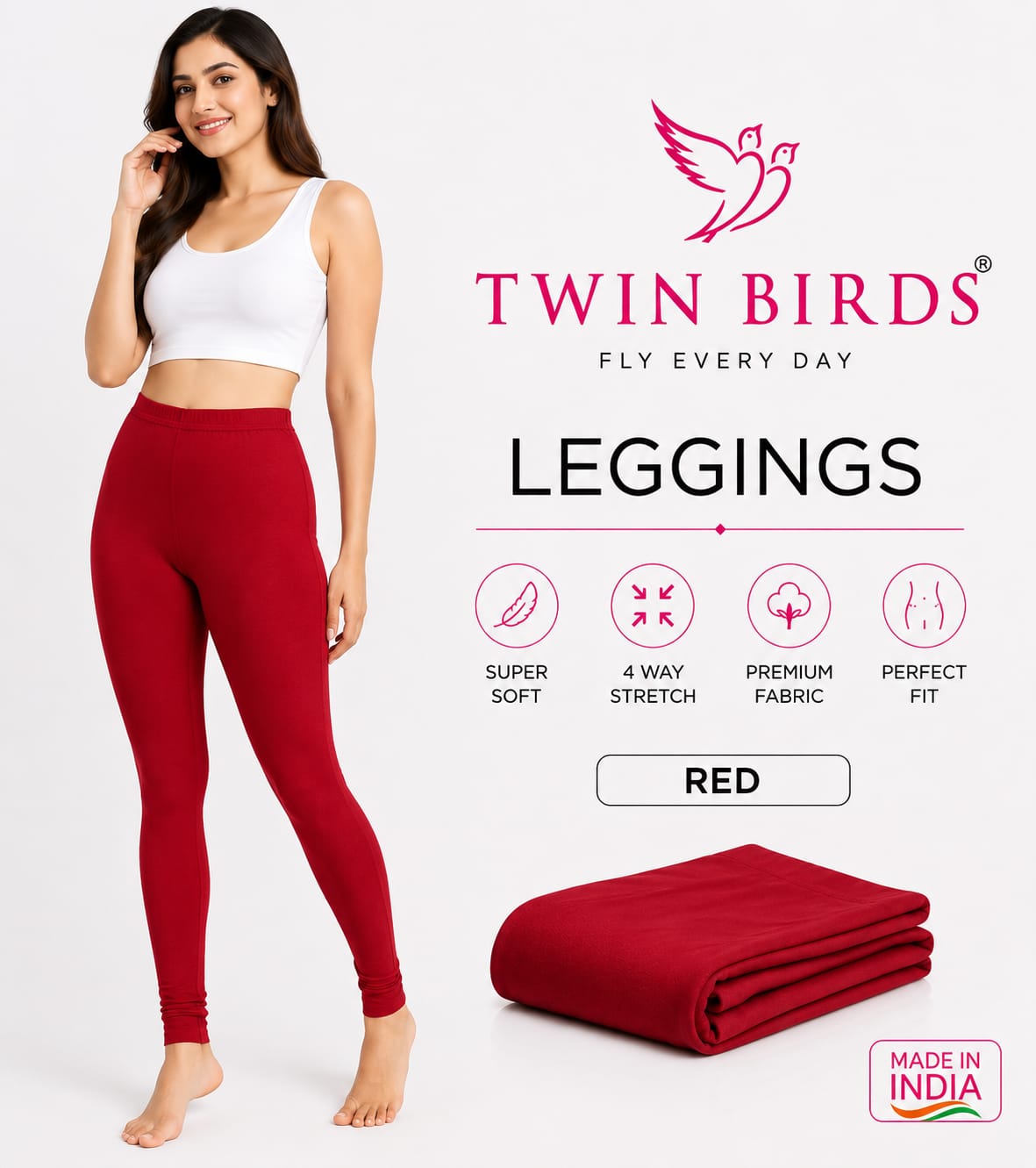 Twin Birds Women's 4-Way Stretch Leggings | I For U Garments