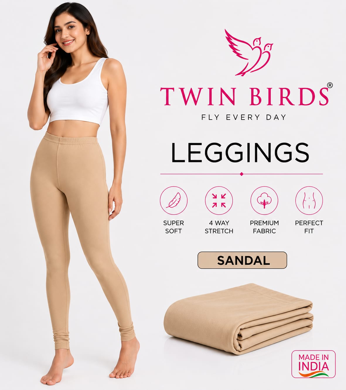 Twin Birds Women's 4-Way Stretch Leggings | I For U Garments