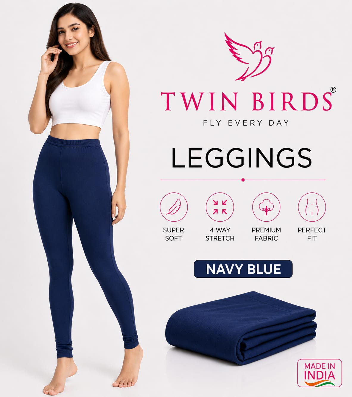 Twin Birds Women's 4-Way Stretch Leggings | I For U Garments
