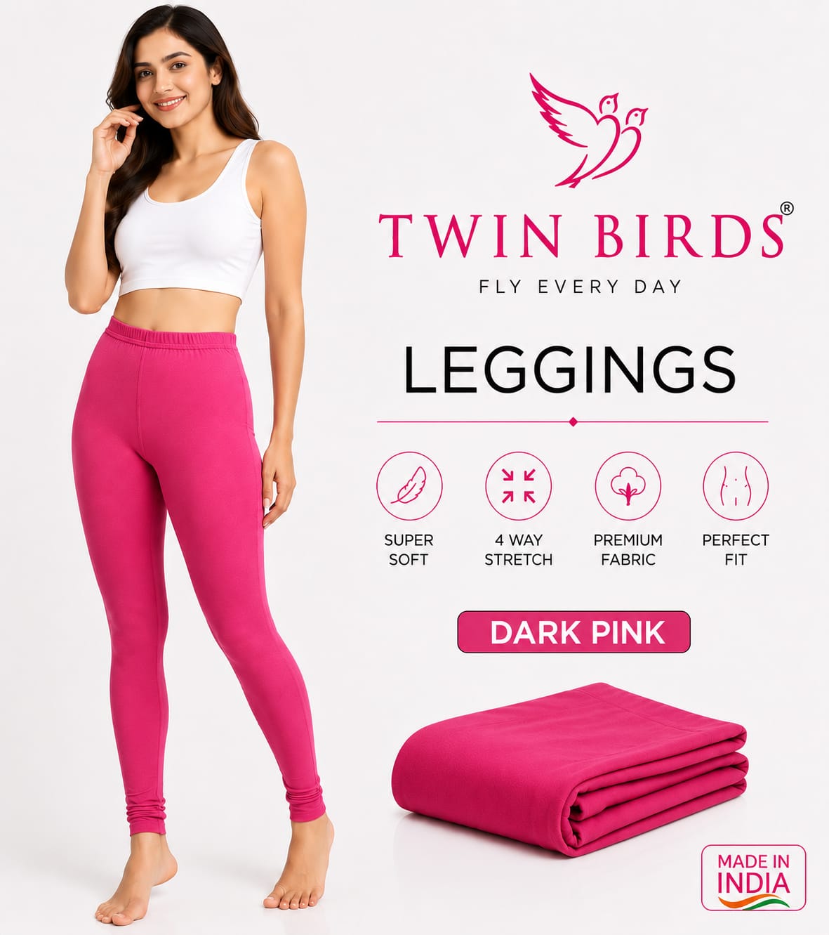 Twin Birds Women's 4-Way Stretch Leggings | I For U Garments