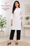 Twin Birds Women's Straight Fit Cotton Kurti Pants– I For U Garments
